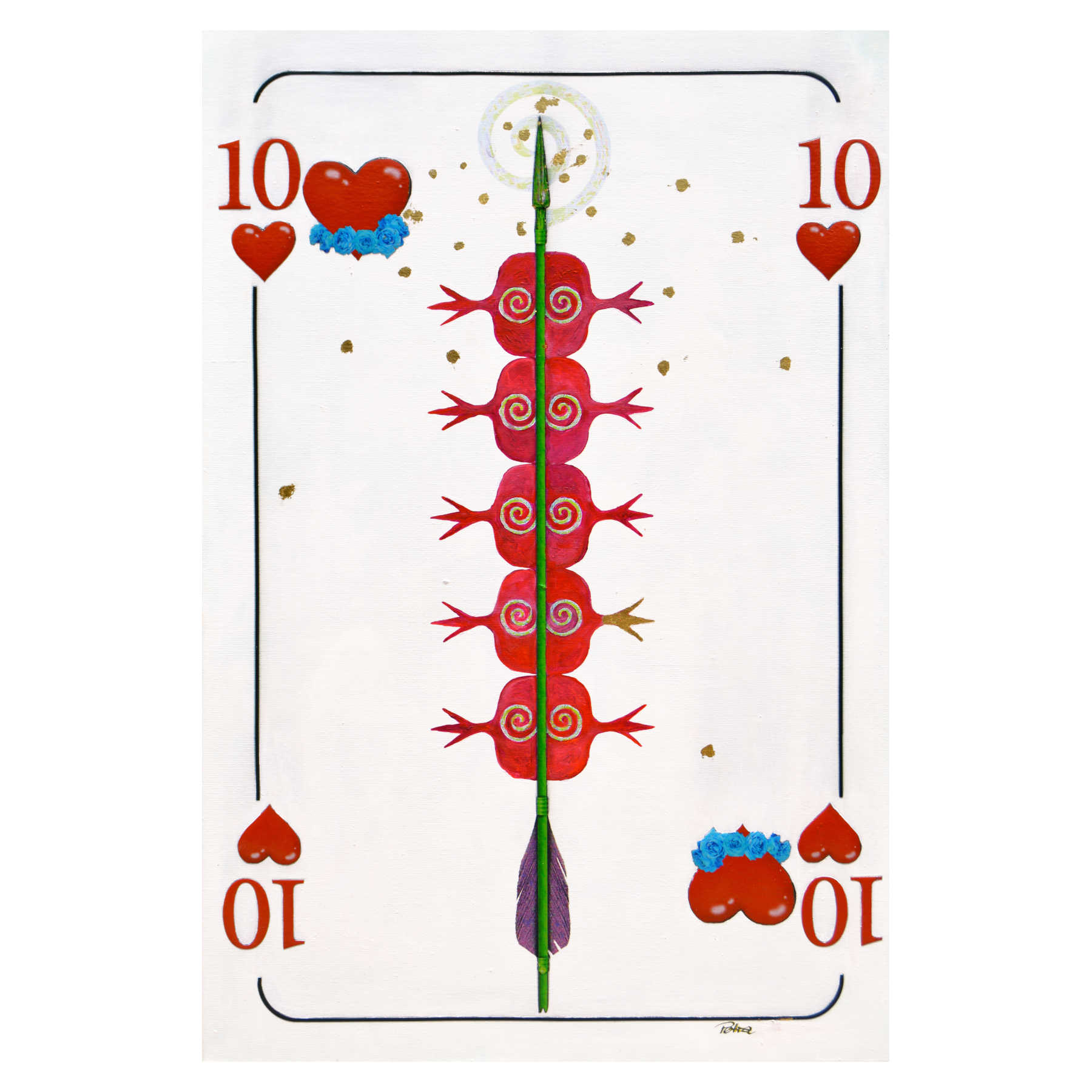 10 Of Hearts Print On Canvas Artwork - Modern Visual Arts By Petra Kaltenbach