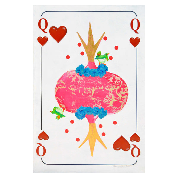 Queen Of Hearts Print On Canvas Artwork, Modern Visual Arts By Petra Kaltenbach