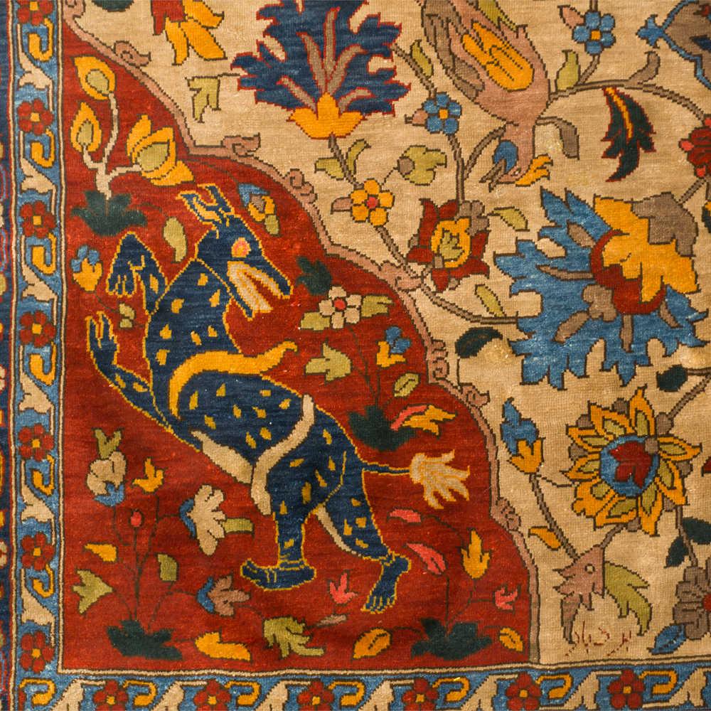 World Garden Heriz Persian Carpet Silk 122x190, Authentic Vintage Rugs & Kilims in Dubai