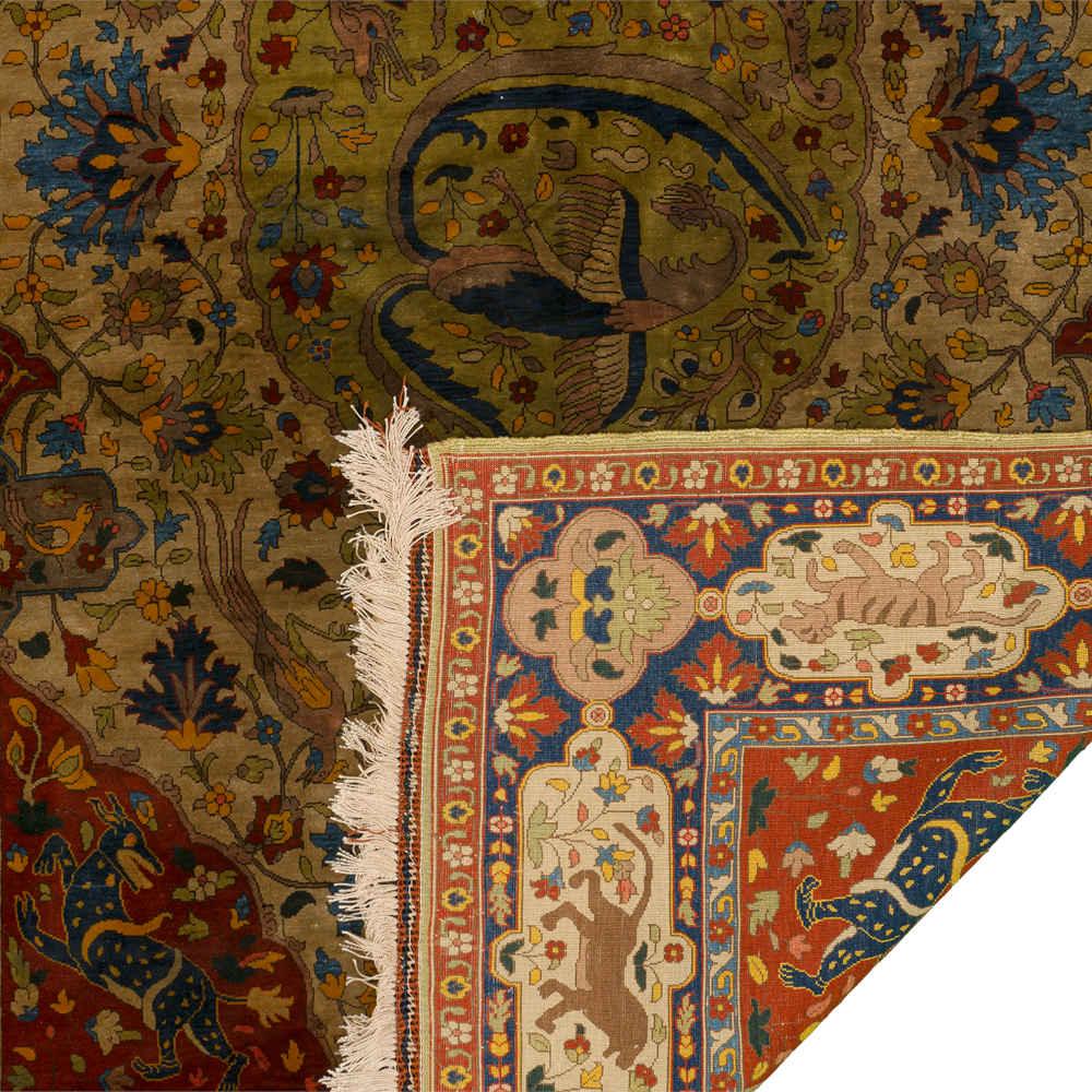 World Garden Heriz Persian Carpet Silk 122x190, Authentic Vintage Rugs & Kilims in Dubai