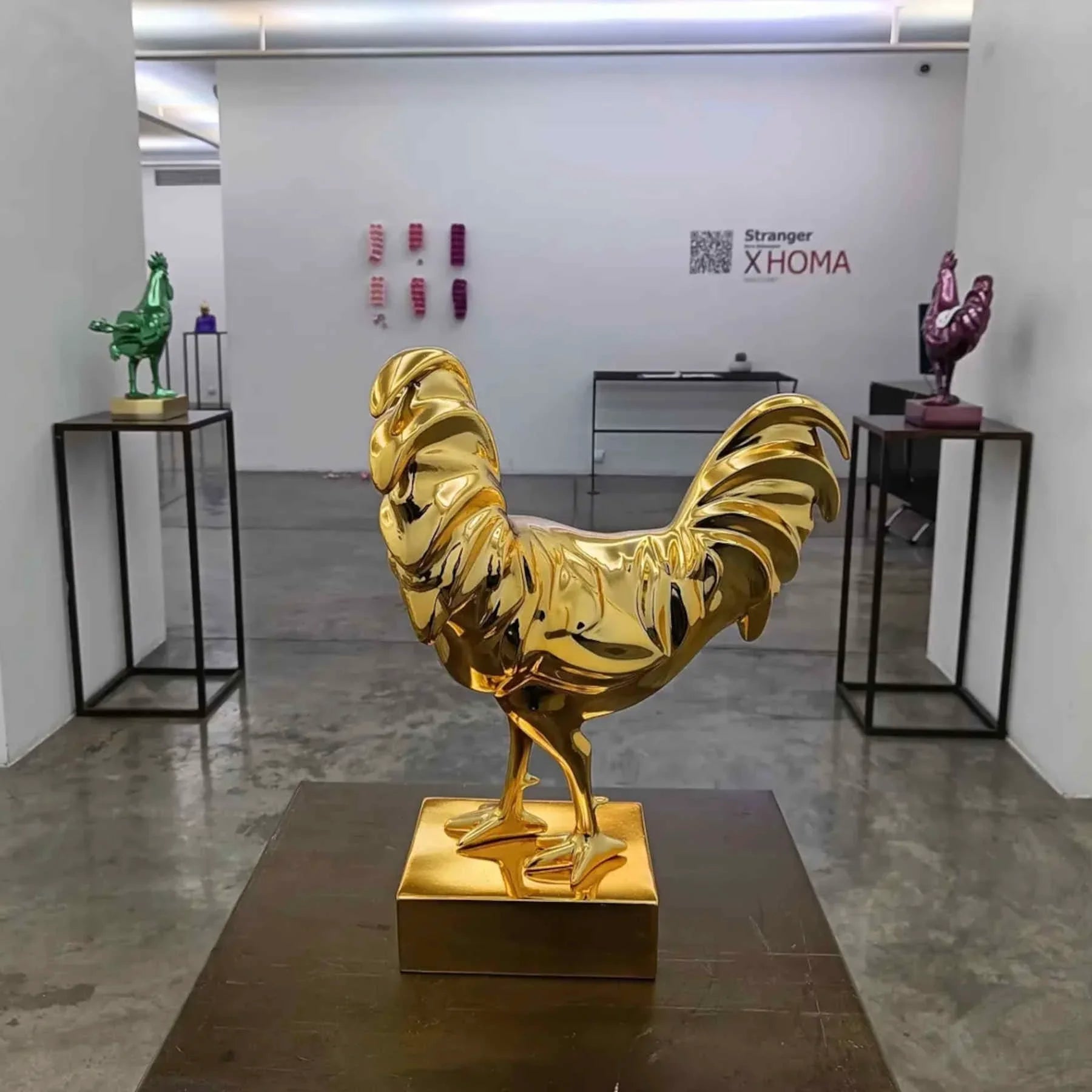 Golden Rooster Sculpture, Collectible Art By Sara Rahanjam