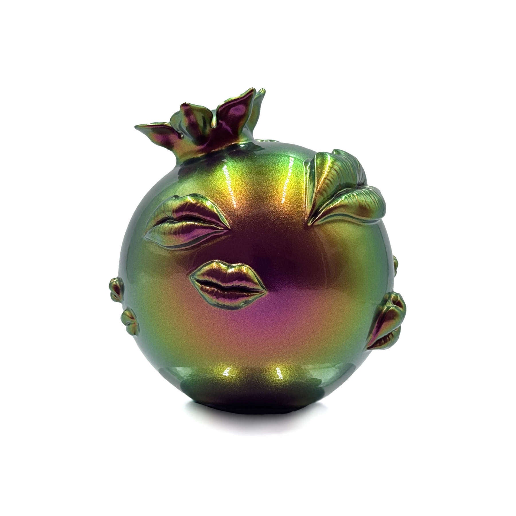 Green & Gold Chrome Pomegranate Sculpture Corporate Gifts