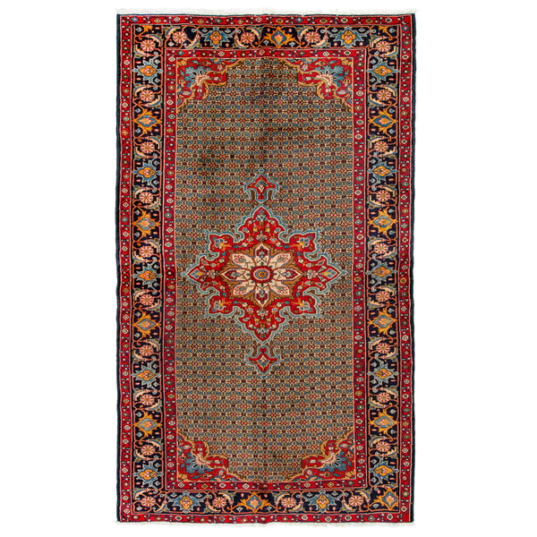 Medallion Hamedan Persian Carpet 131x225, Tribal Handmade Wool Rugs & Kilims in Dubai