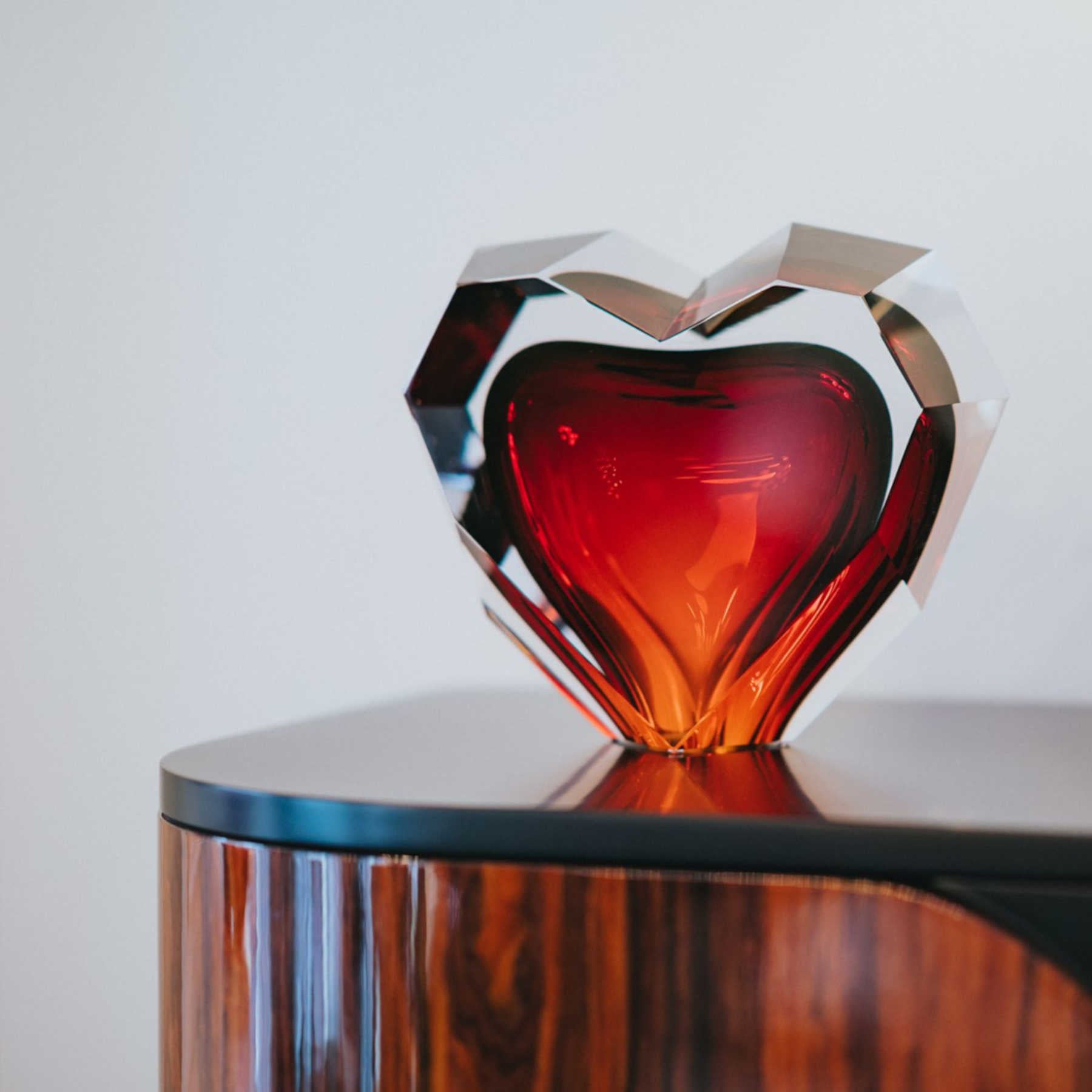 Heart Glass Sculpture, Heart Shaped Collectible Glass Art For Valentines