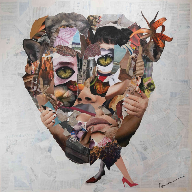 Collage Artwork on Canvas By Nermin Dakori - 100cm x 100cm