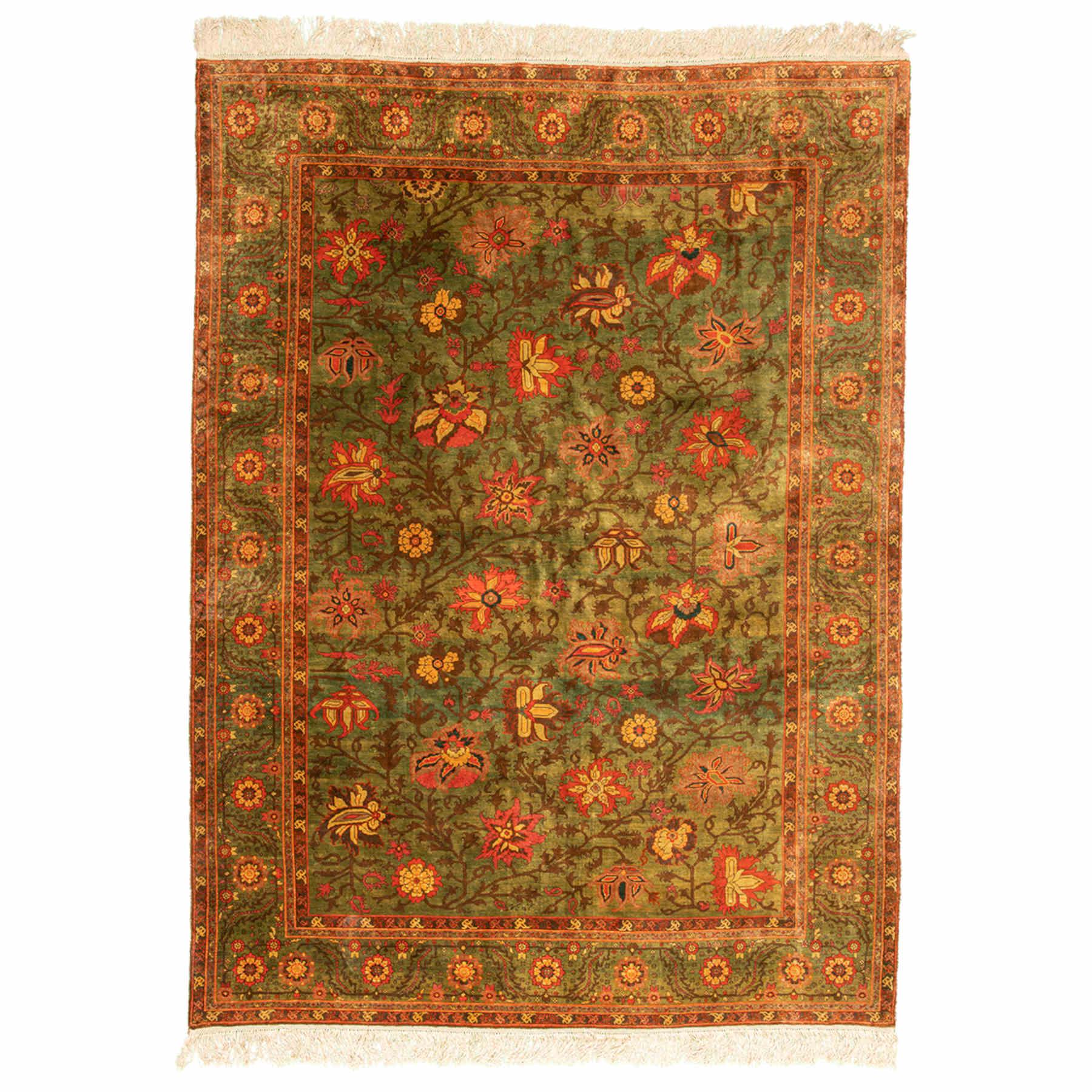 Hoor Heriz Persian Carpet Silk 135x174, Authentic Vintage Rugs & Kilims in Dubai