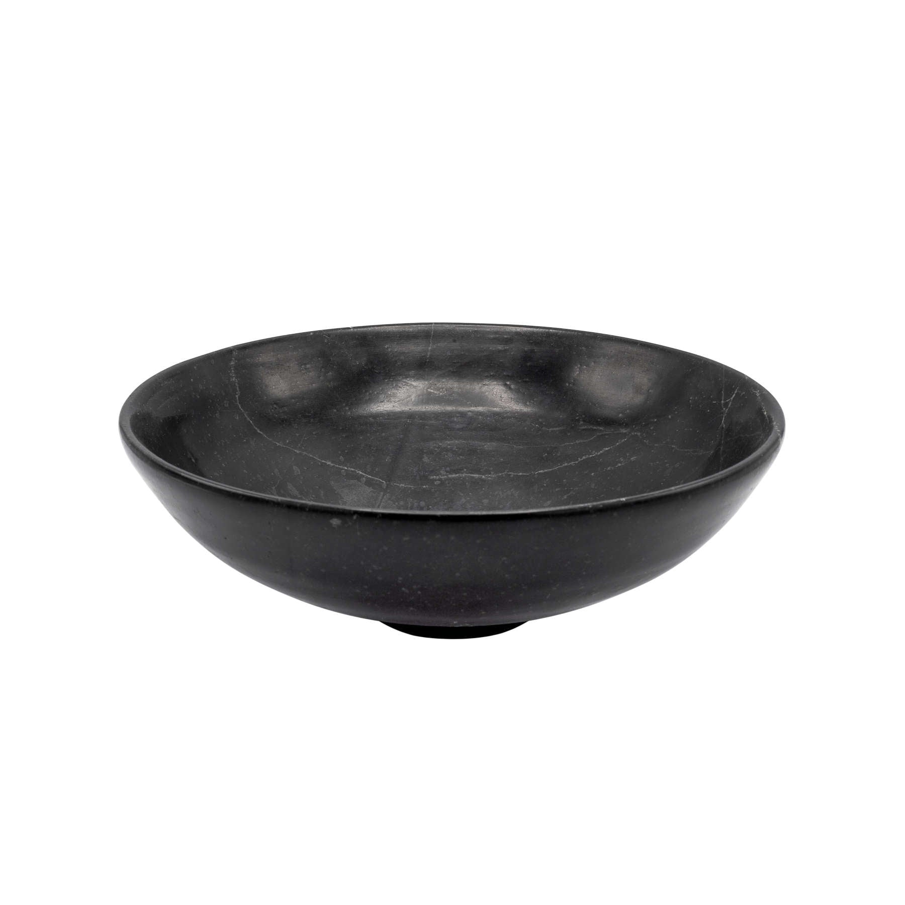 Large Black Stone Bowl - Natural River Stone Dining Tableware & Stoneware