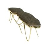 INK Upholstered Brass Bench, Designer Furniture in Dubai