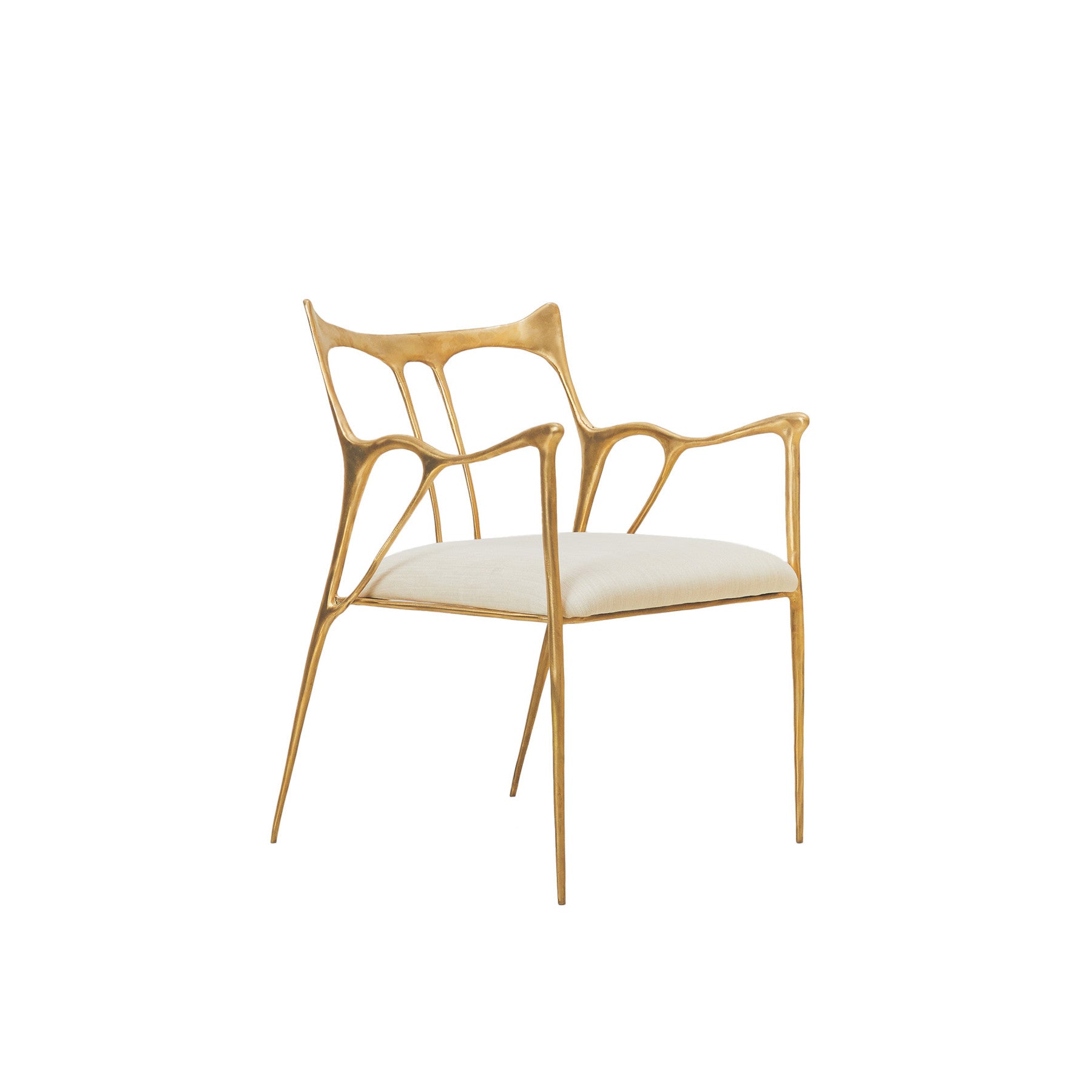 INK Curved Back Brass Armchair, Designer Furniture in Dubai