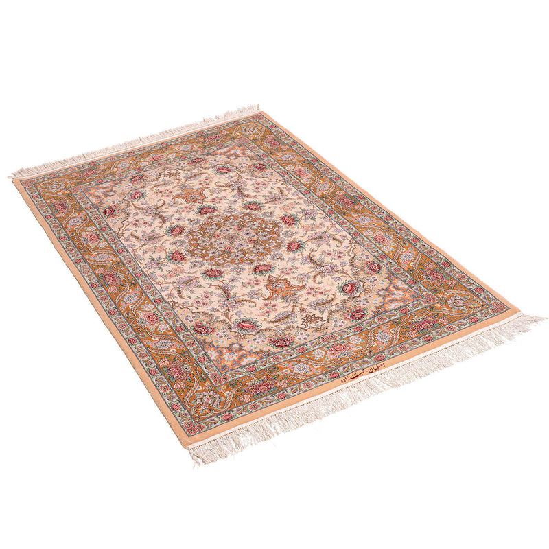 Medallion Isfahan Persian Carpet 122x182,  Handmade Tribal Wool & Silk Rugs in Dubai