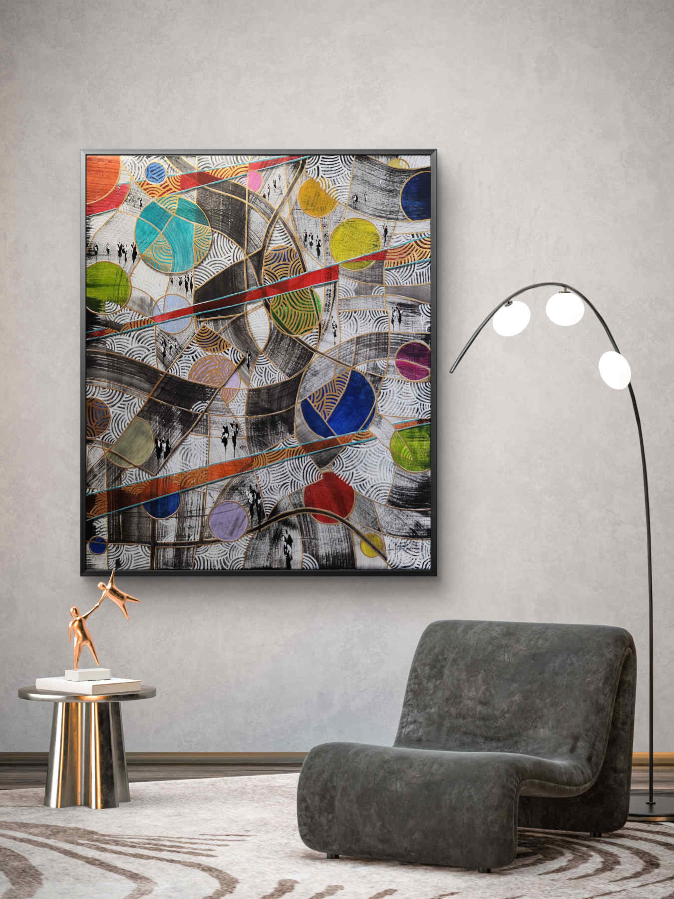 Contemporary Abstract Acrylic Painting By JH Savoldelli in Dubai