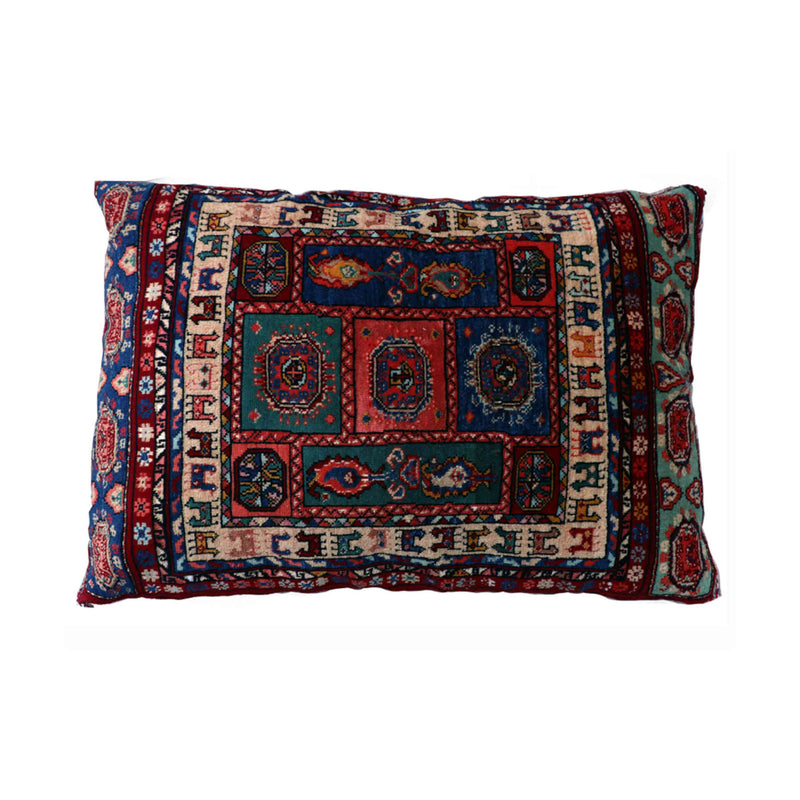 Khorasan Persian Carpet Cushion Cover 60x85, Handmade Silk & Wool