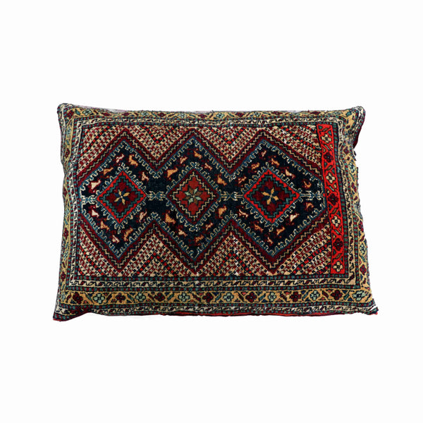 Khorasan Persian Carpet Cushion Cover 60x80, Handmade Silk & Wool