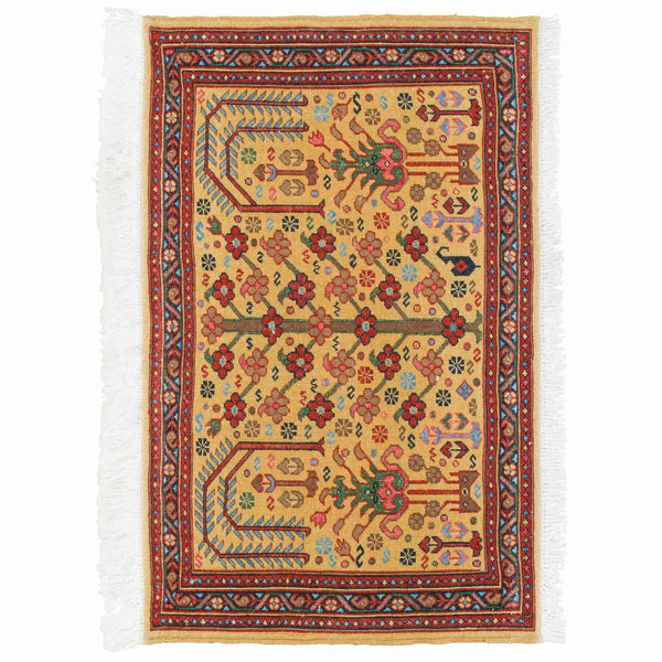 Forest Kilim Morvaridbaf Persian Carpet Wool 57x95, Authentic Vintage Rugs & Kilims in Dubai