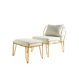 LENA Brass Armchair & Stool Set, Designer Furniture in Dubai