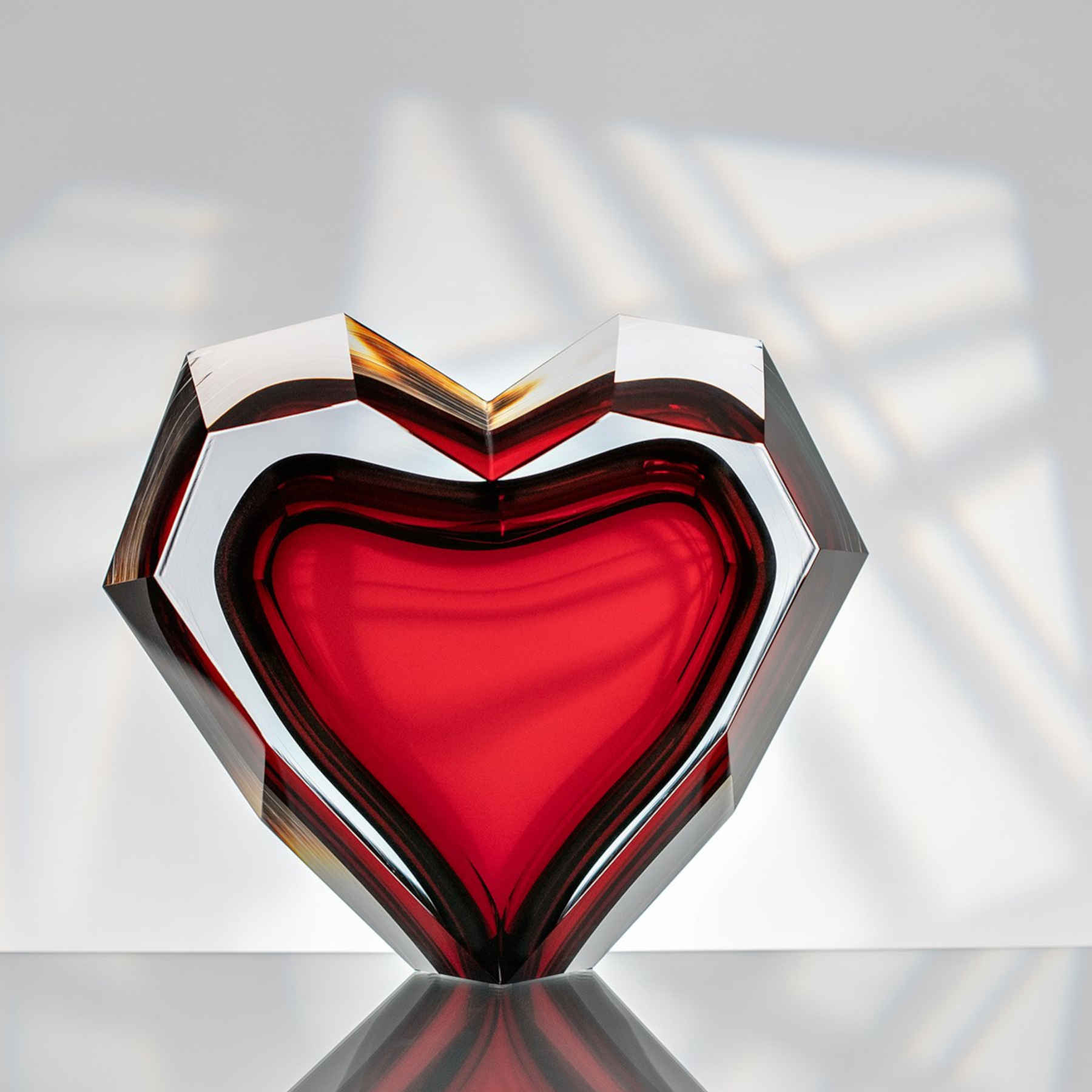 Heart Glass Sculpture, Heart Shaped Collectible Glass Art For Valentines