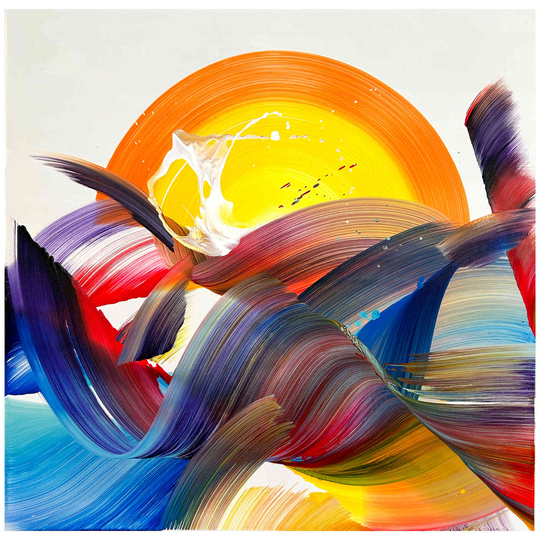 Sunset Abstract Painting For Interior Design By Nikolaos Schizas in Dubai