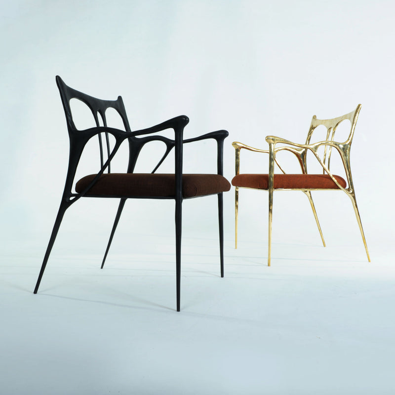 INK Blackened Brass Dining Chair, Designer Furniture in Dubai