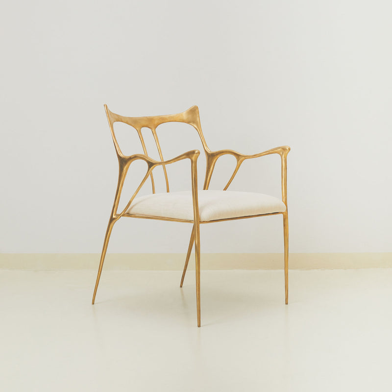 INK Curved Back Brass Armchair, Designer Furniture in Dubai