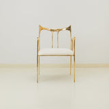INK Curved Back Brass Armchair, Designer Furniture in Dubai