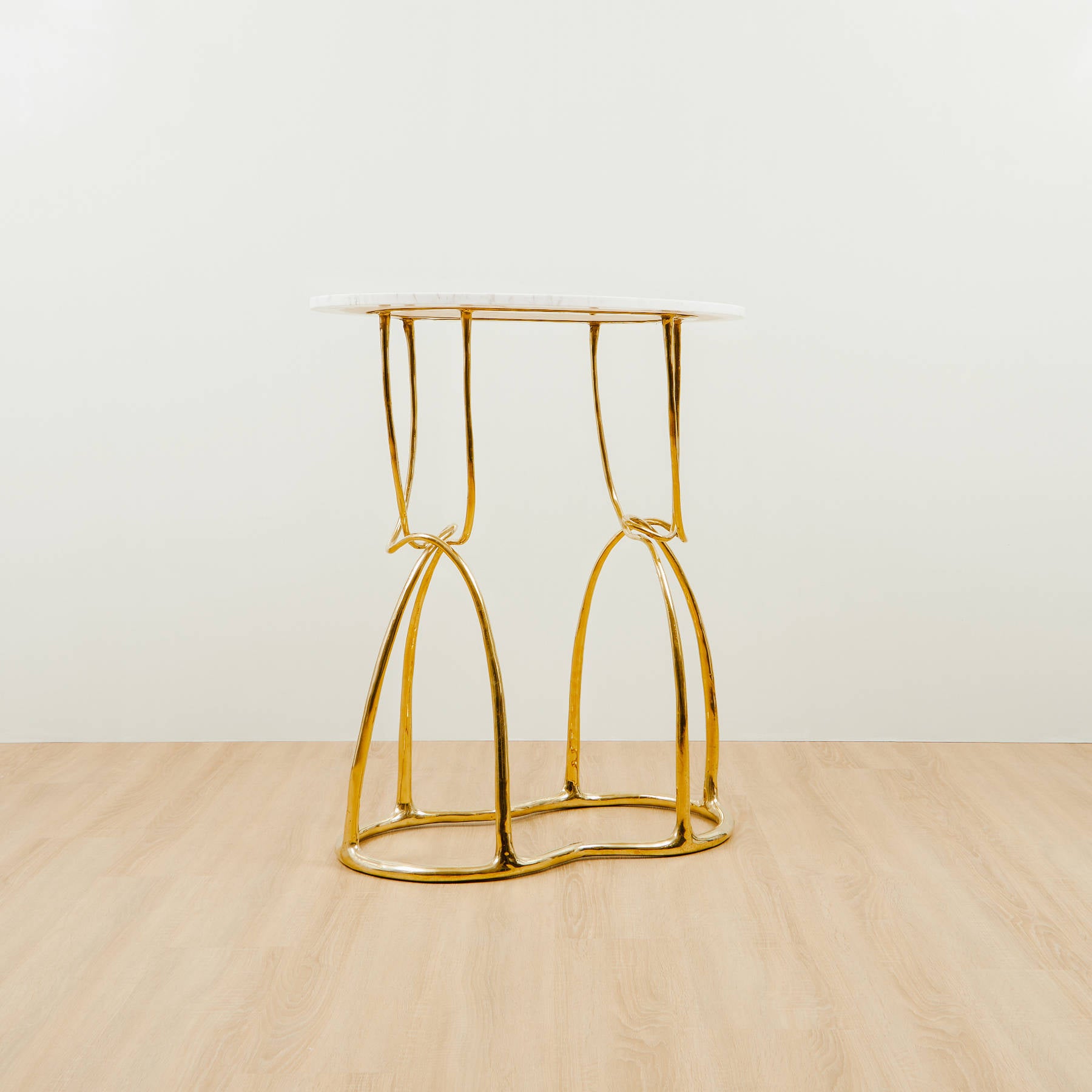 Double Hourglass Brass Entry Table