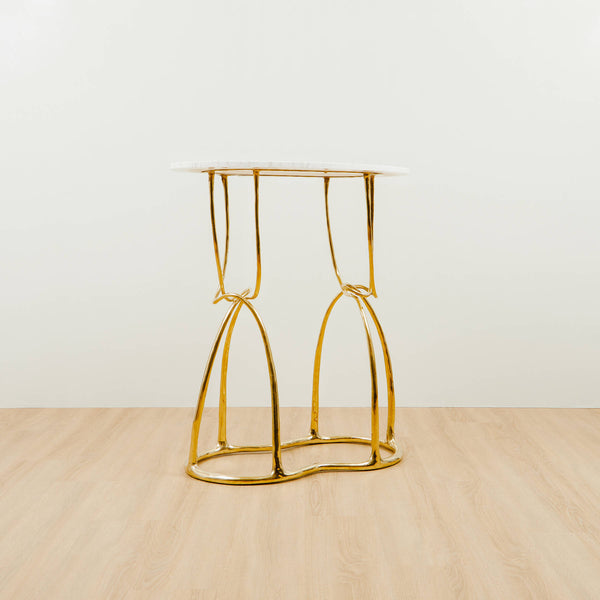 Double Hourglass Brass Entry Table