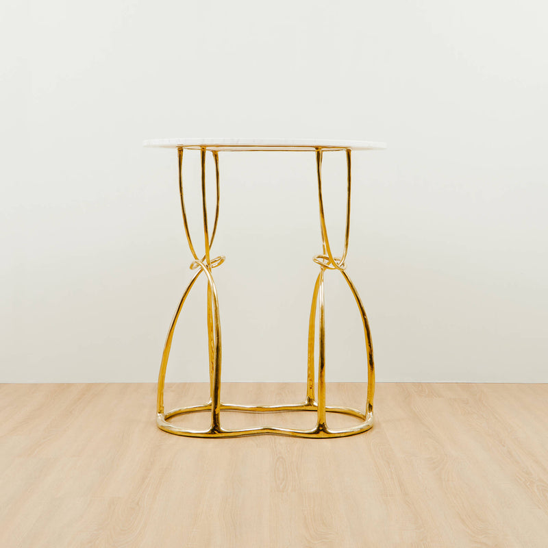 Double Hourglass Brass Entry Table