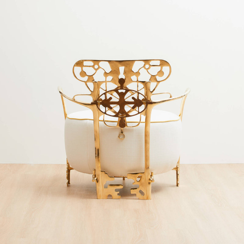 Golden Key Brass Armchair, Designer Furniture in Dubai
