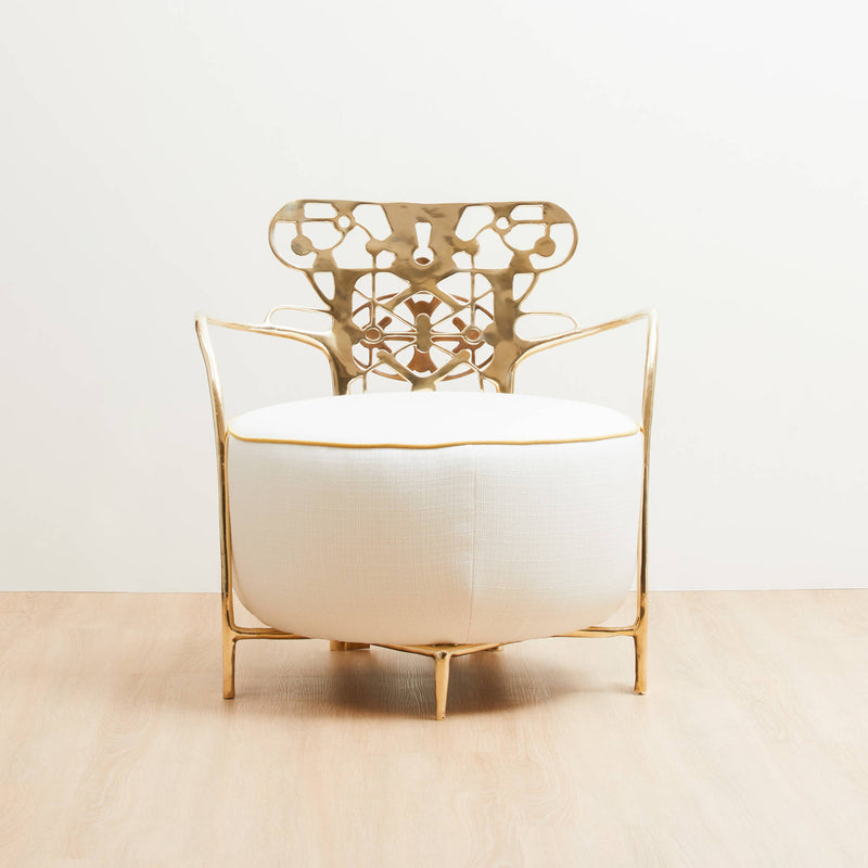 Golden Key Brass Armchair, Designer Furniture in Dubai
