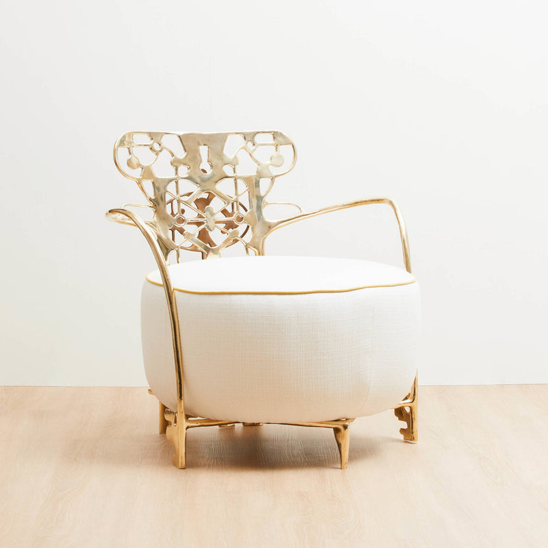 Golden Key Brass Armchair, Designer Furniture in Dubai