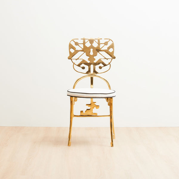 Golden Key Brass Dining Chair, Designer Furniture in Dubai