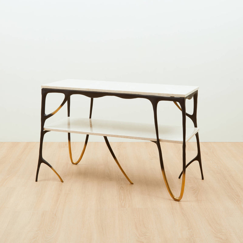 INK 2 Tier Brass Console Table, Designer Furniture in Dubai