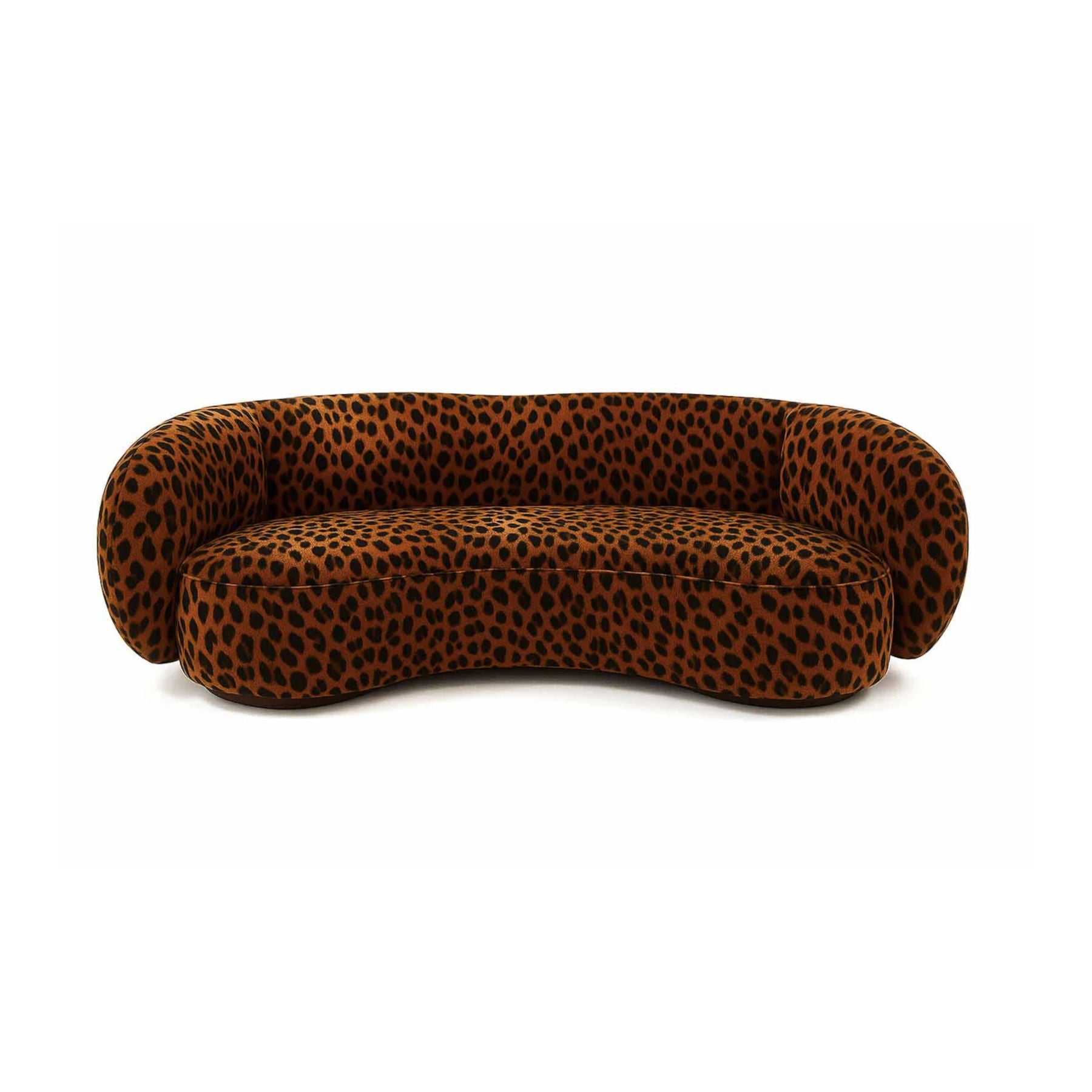 Brown Leopard Print Velvet Sofa, Bold Designer Furniture