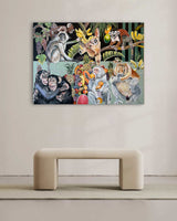 Monkeys Acrylic On Canvas Painting By Mitra Mantus in Dubai