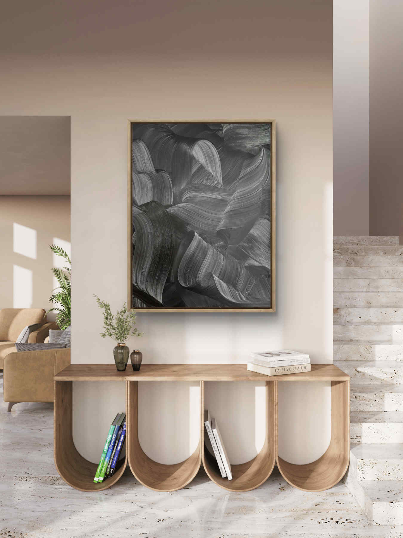 Grey Abstract Painting For Interior Design in Dubai