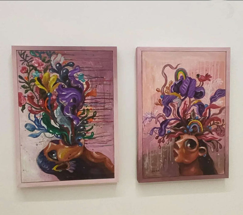 Najva Erfani Acrylic Paintings, Contemporary Folk Art Dubai