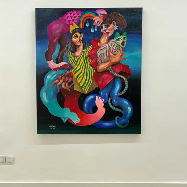 Najva Erfani Acrylic Paintings, Contemporary Folk Art Dubai