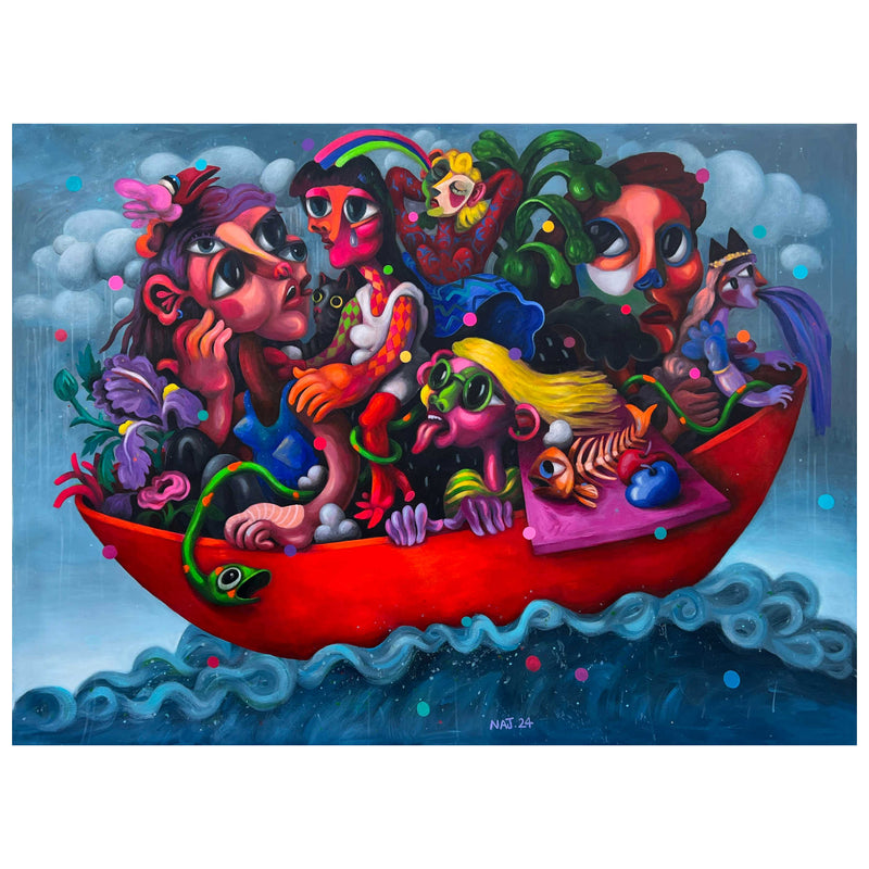 Najva Erfani Acrylic Paintings, Contemporary Folk Art Dubai