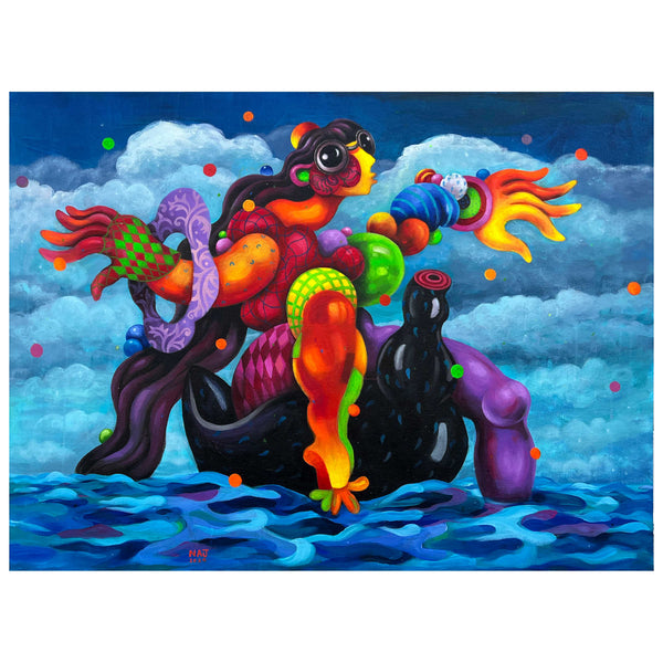 Najva Erfani Acrylic Paintings, Contemporary Folk Art Dubai