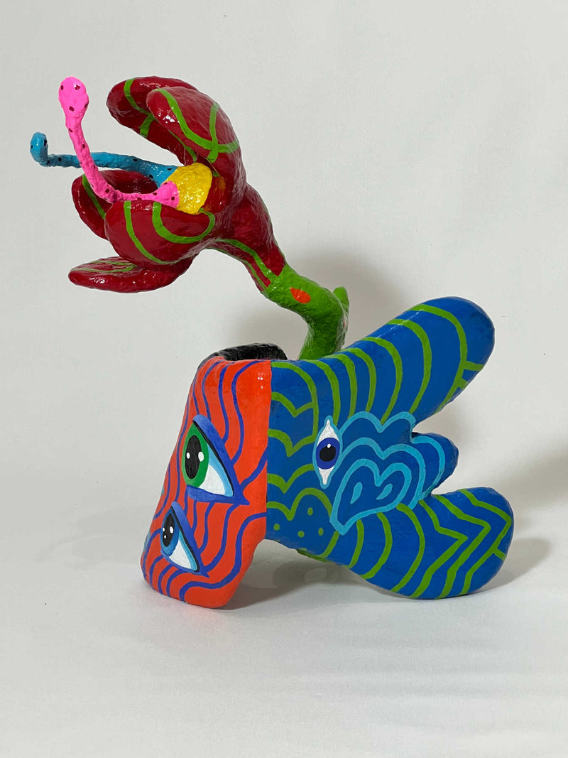 Colorful Folk Art Paper Mache Sculpture By Najva Erfani in Dubai