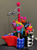 Colorful Folk Art Paper Mache Sculpture By Najva Erfani in Dubai