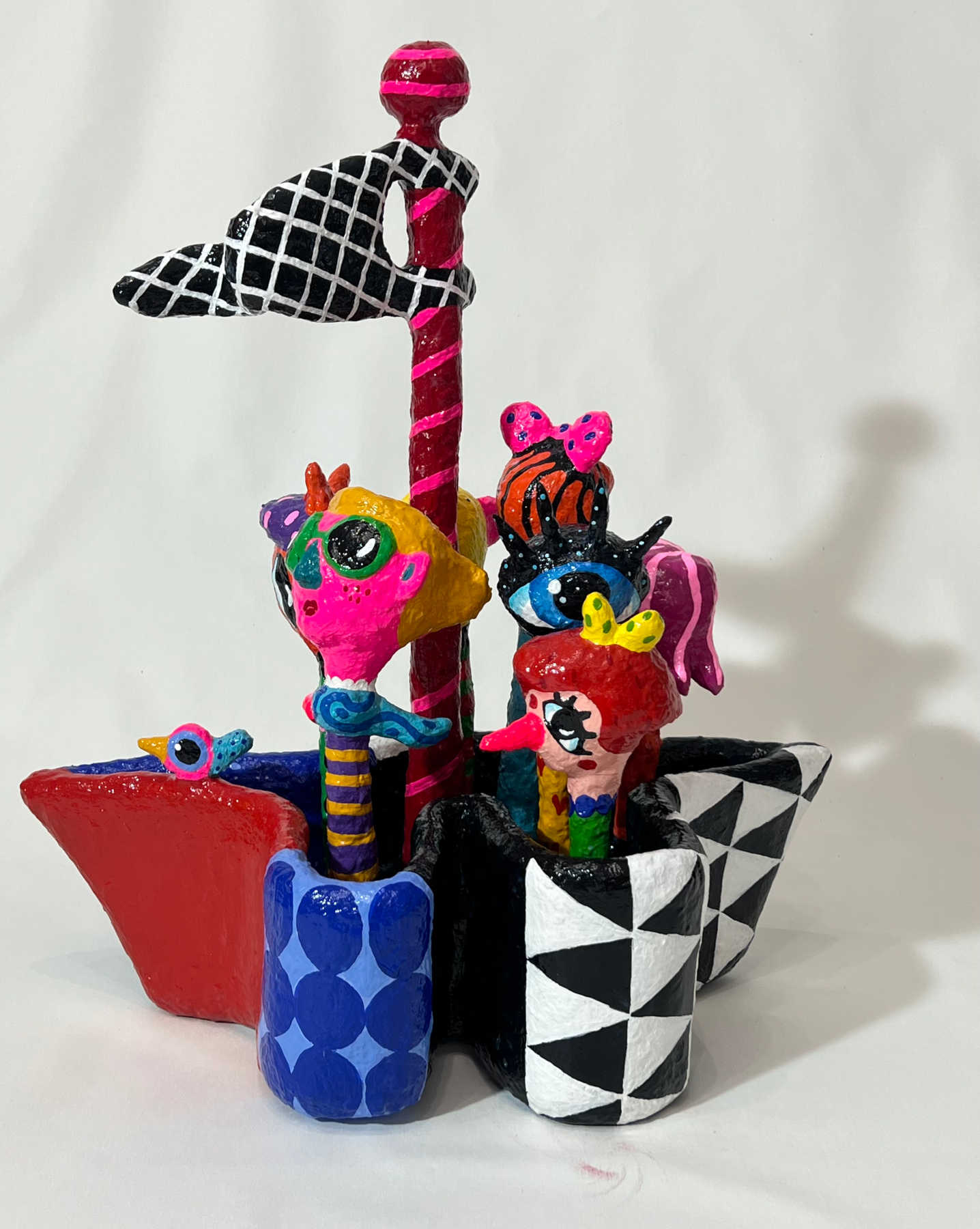 Colorful Folk Art Paper Mache Sculpture By Najva Erfani in Dubai