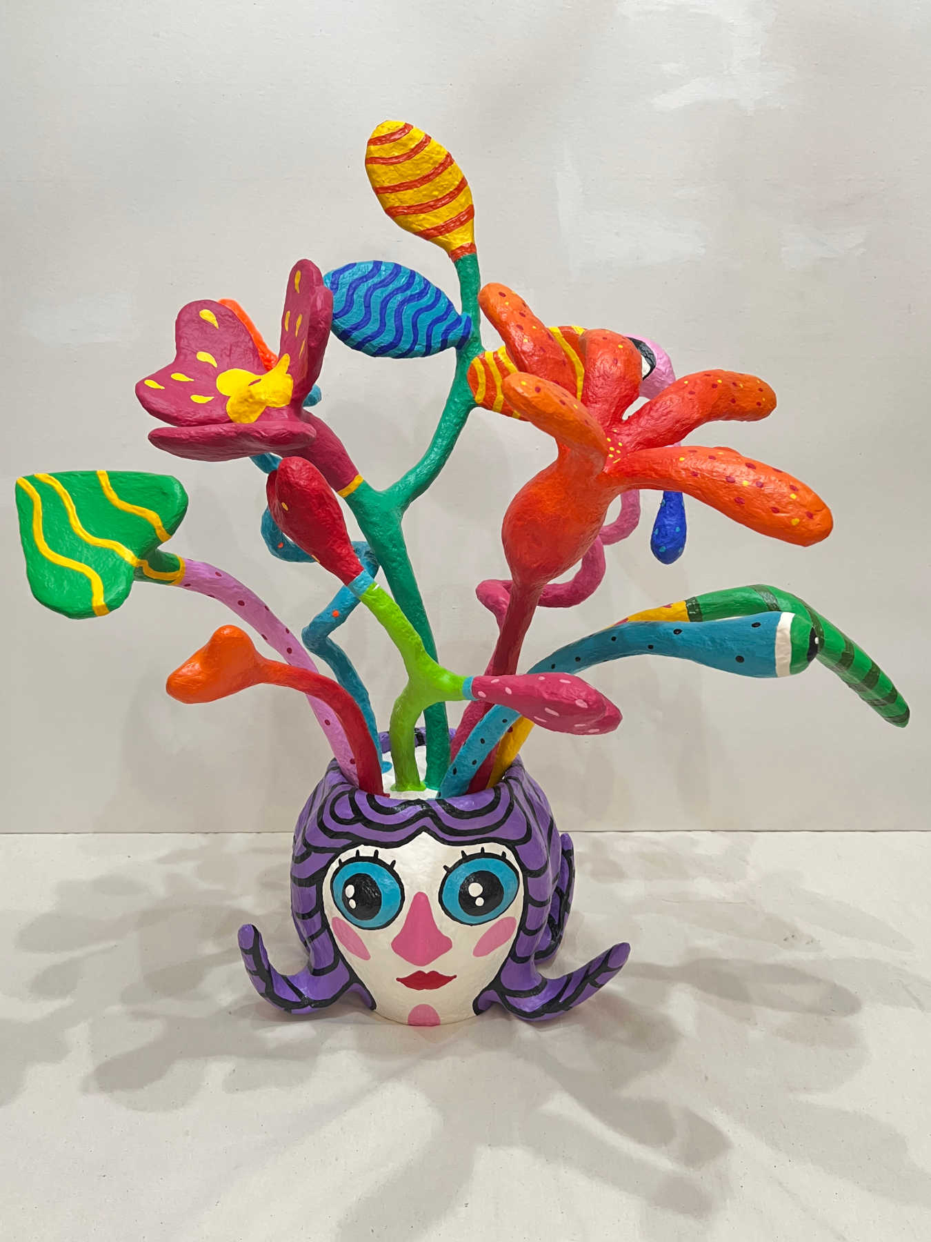 Colorful Folk Art Paper Mache Sculpture By Najva Erfani in Dubai