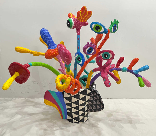 Colorful Folk Art Paper Mache Sculpture By Najva Erfani in Dubai