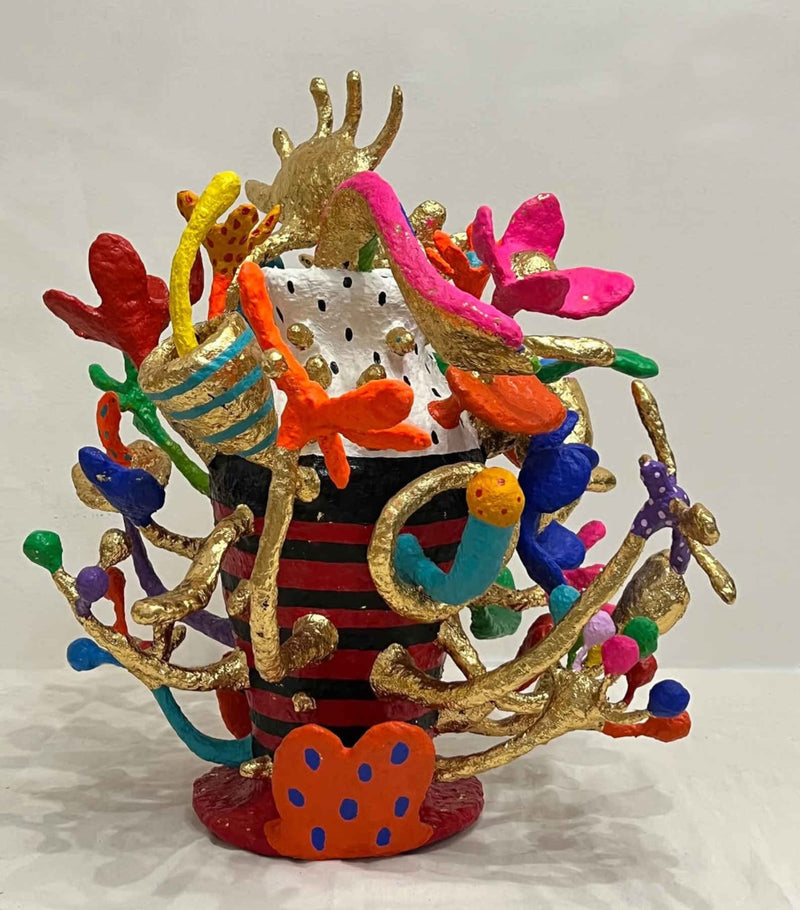 Colorful Folk Art Paper Mache Sculpture By Najva Erfani in Dubai