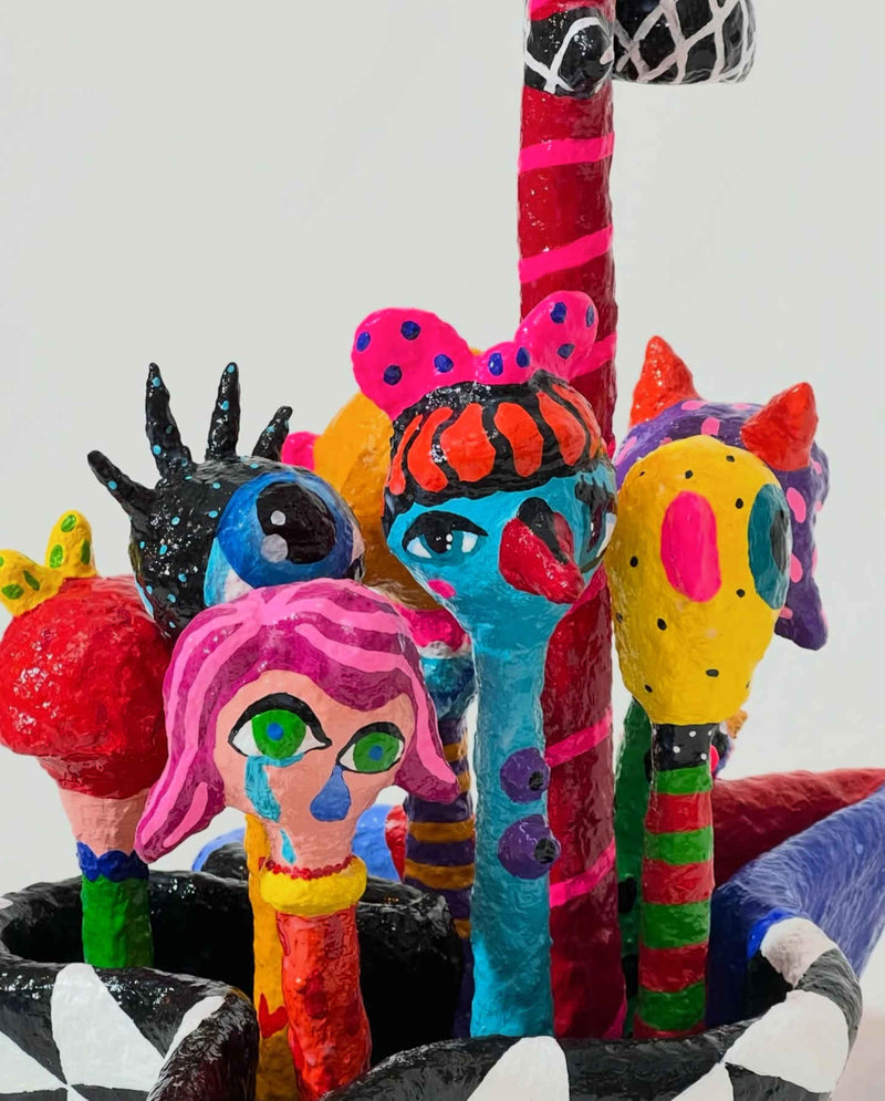 Colorful Folk Art Paper Mache Sculpture By Najva Erfani in Dubai
