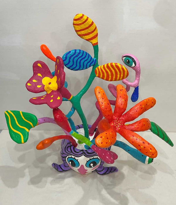 Colorful Folk Art Paper Mache Sculpture By Najva Erfani in Dubai