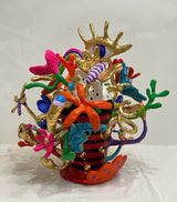 Colorful Folk Art Paper Mache Sculpture By Najva Erfani in Dubai
