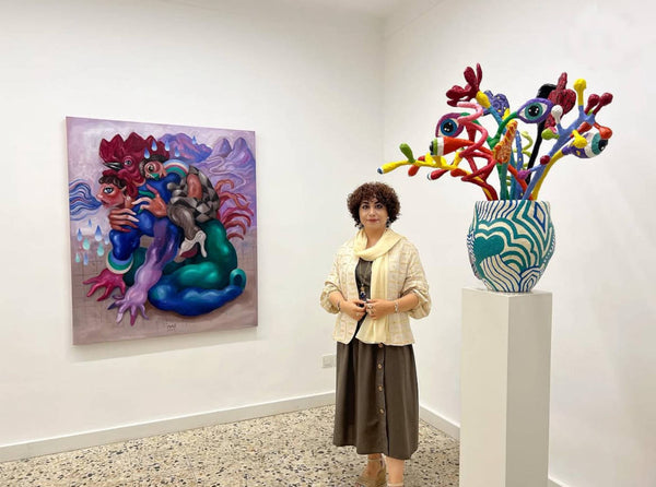 Najva Erfani Acrylic Paintings, Contemporary Folk Art Dubai