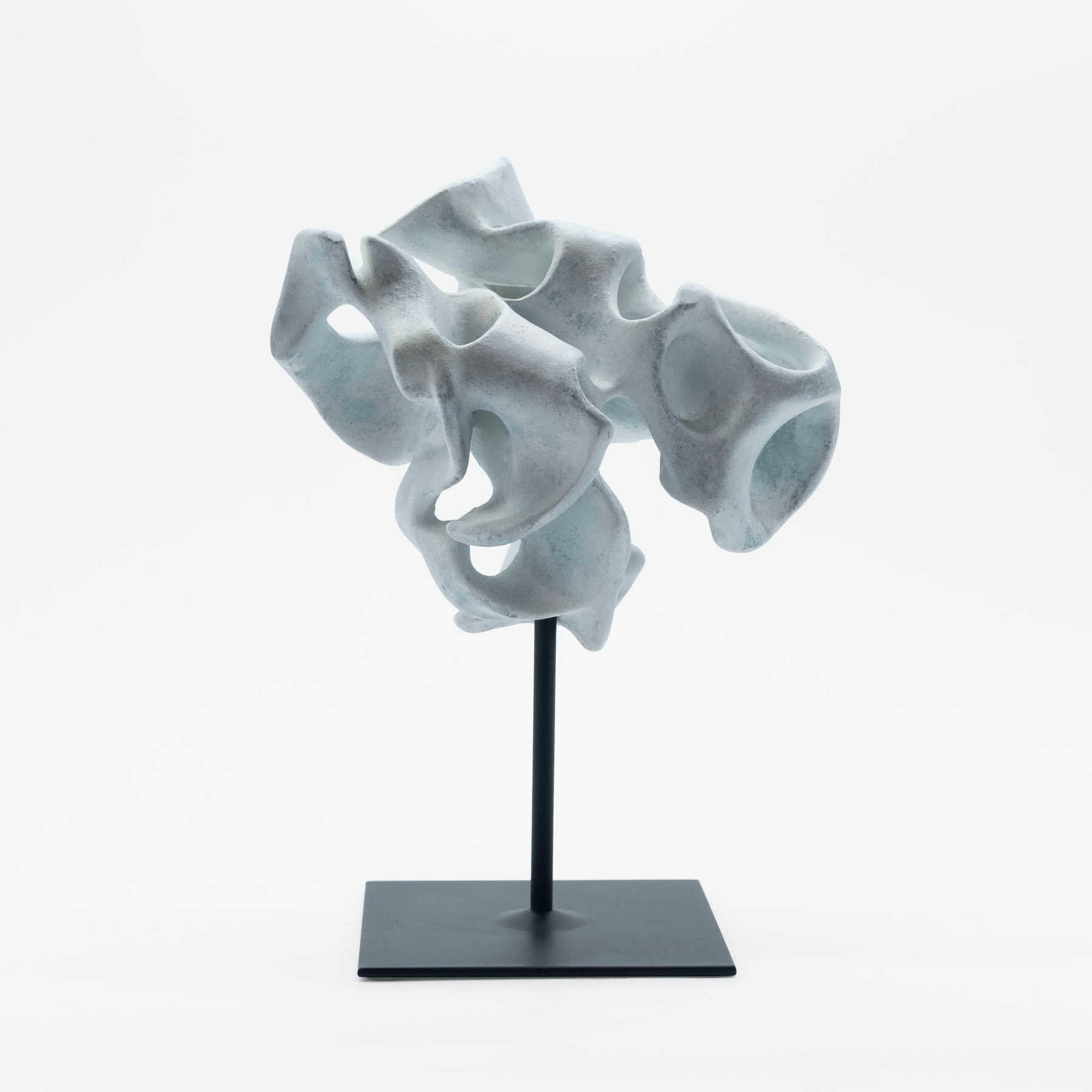Grey Abstract Ceramic Sculpture Art by Ariane Crovisier